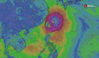 Timelapse animation shows Typhoon Bavi churning towards Taiwan