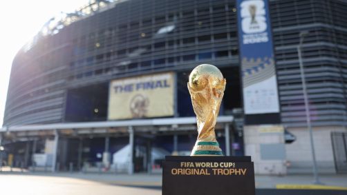 Troféu da Copa do Mundo no MetLife Stadium, em Nova Jersey