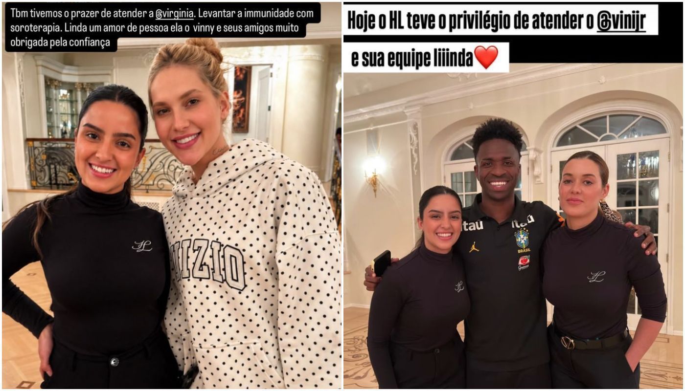 Após eliminação da Copa, Virginia e Vini Jr. vão juntos a clínica nos EUA • Reprodução/Instagram