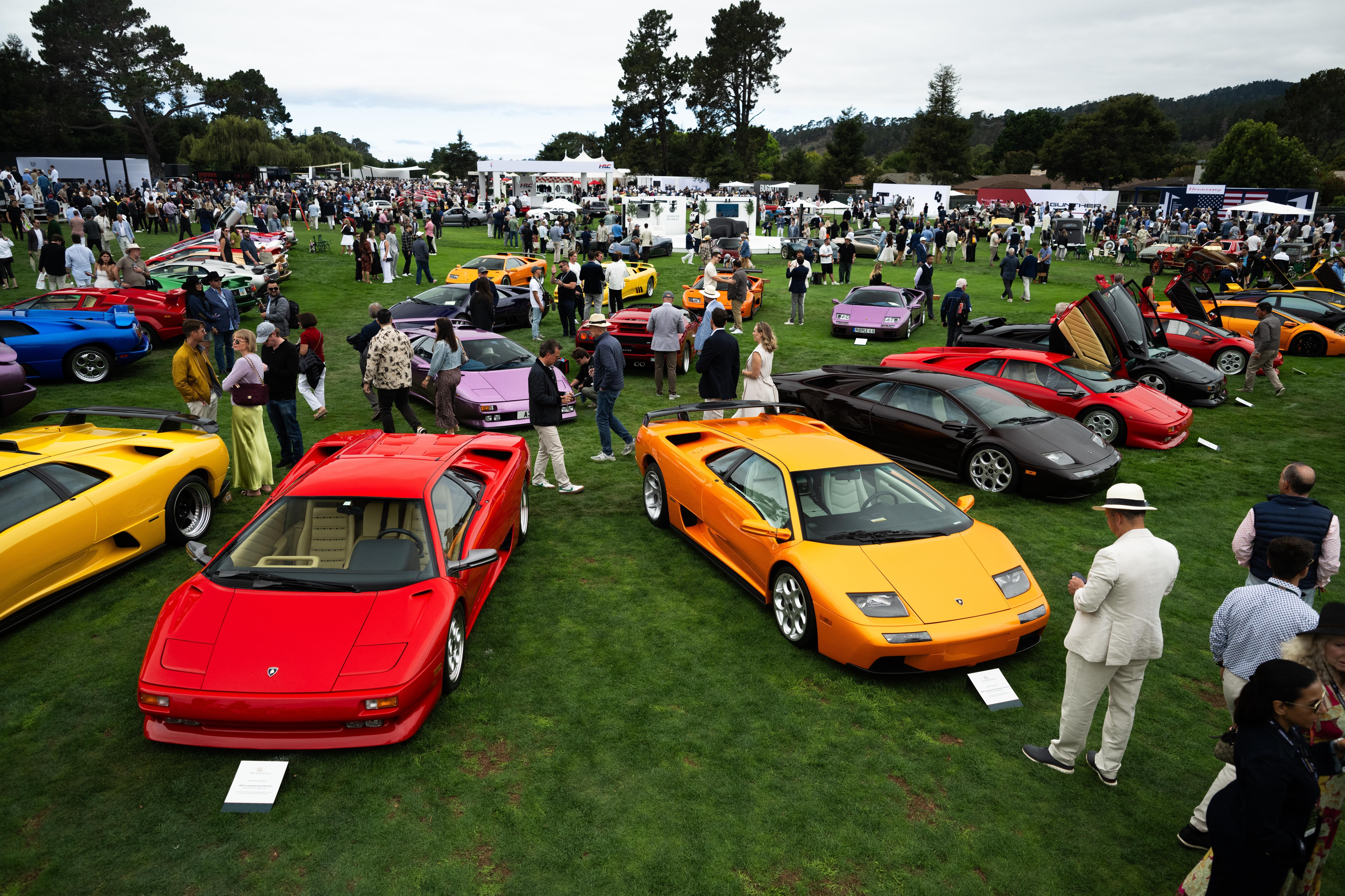 Exposição da Lamborghini no evento The Quail, parte da Monterey Car Week • Foto: Divulgação Lamborghini