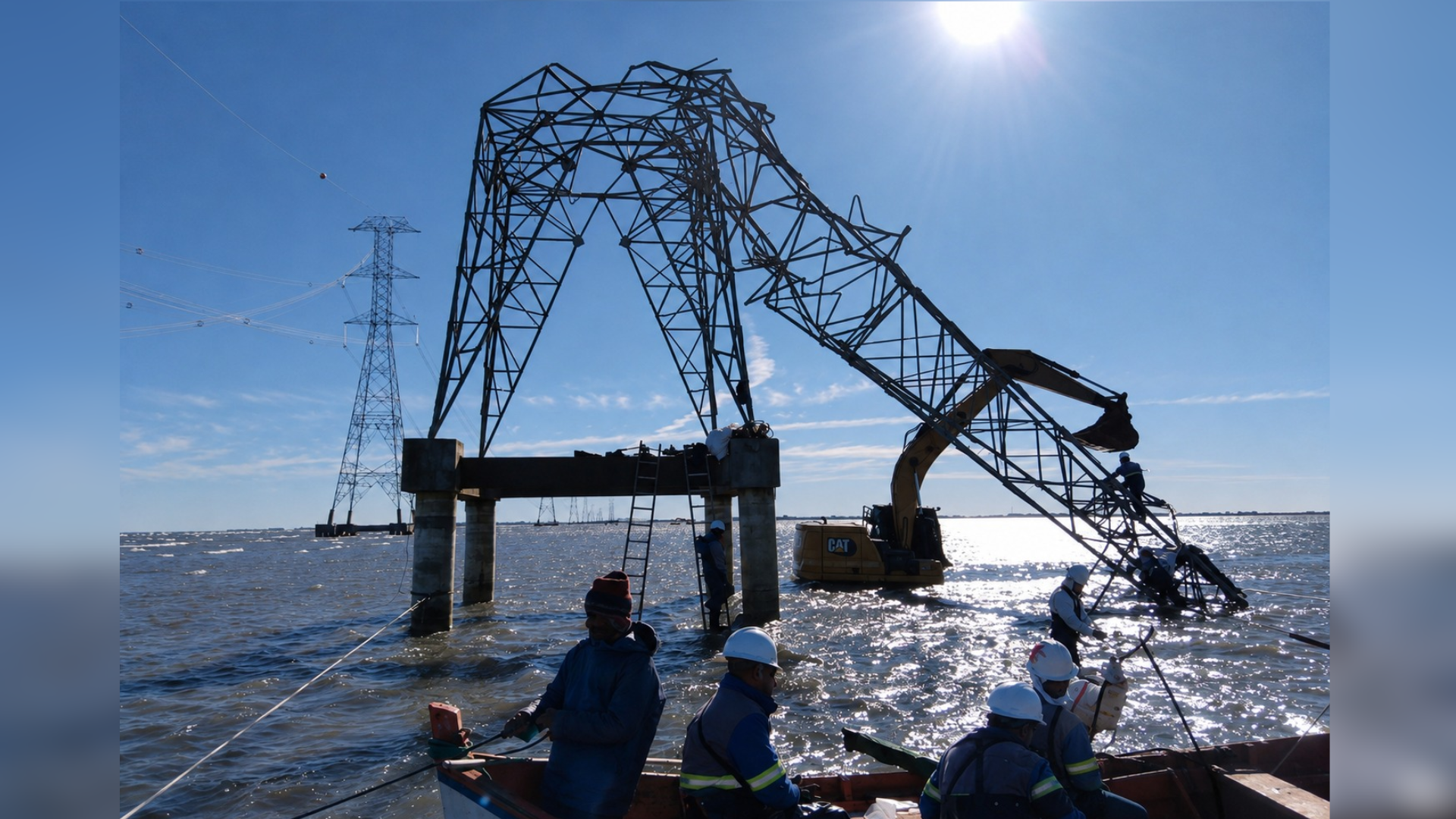 Os ventos fortes danificaram 26 torres de transmissão que levam energia para os municípios