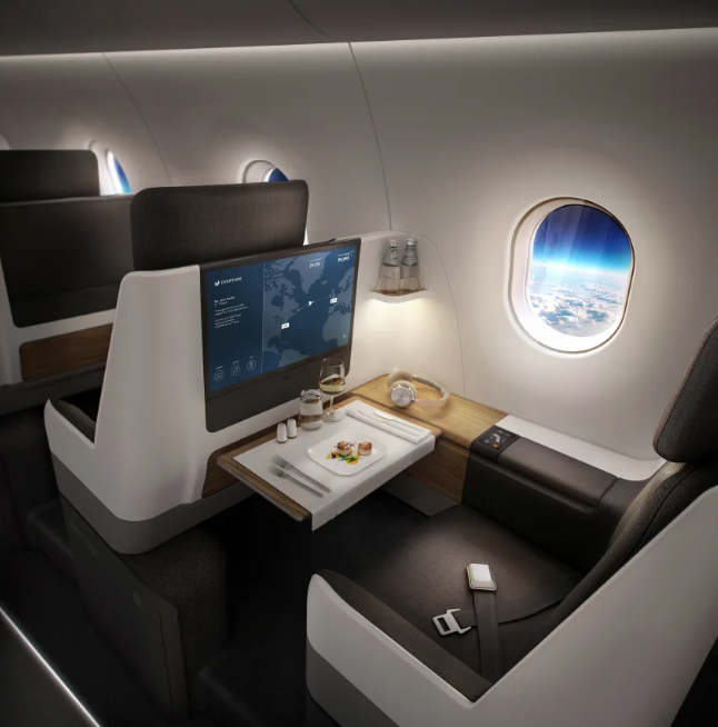 Uma representação da experiência do passageiro do Overture • Cortesia da Boom Supersonic