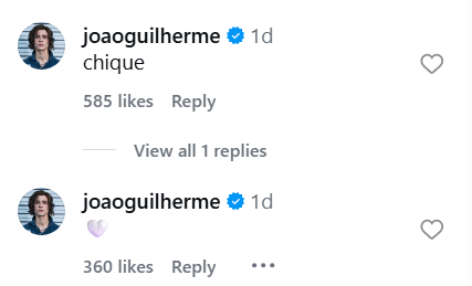 João Guilherme comenta em post sobre irmã de Bruna Marquezine • Instagram/João Guilherme