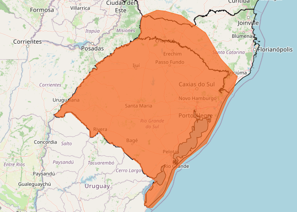 Inmet emite alerta de perigo para tempestades em 675 municípios do Sul