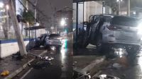 Vídeo: criminosos batem carro roubado em poste e fogem na Zona Norte do RJ
