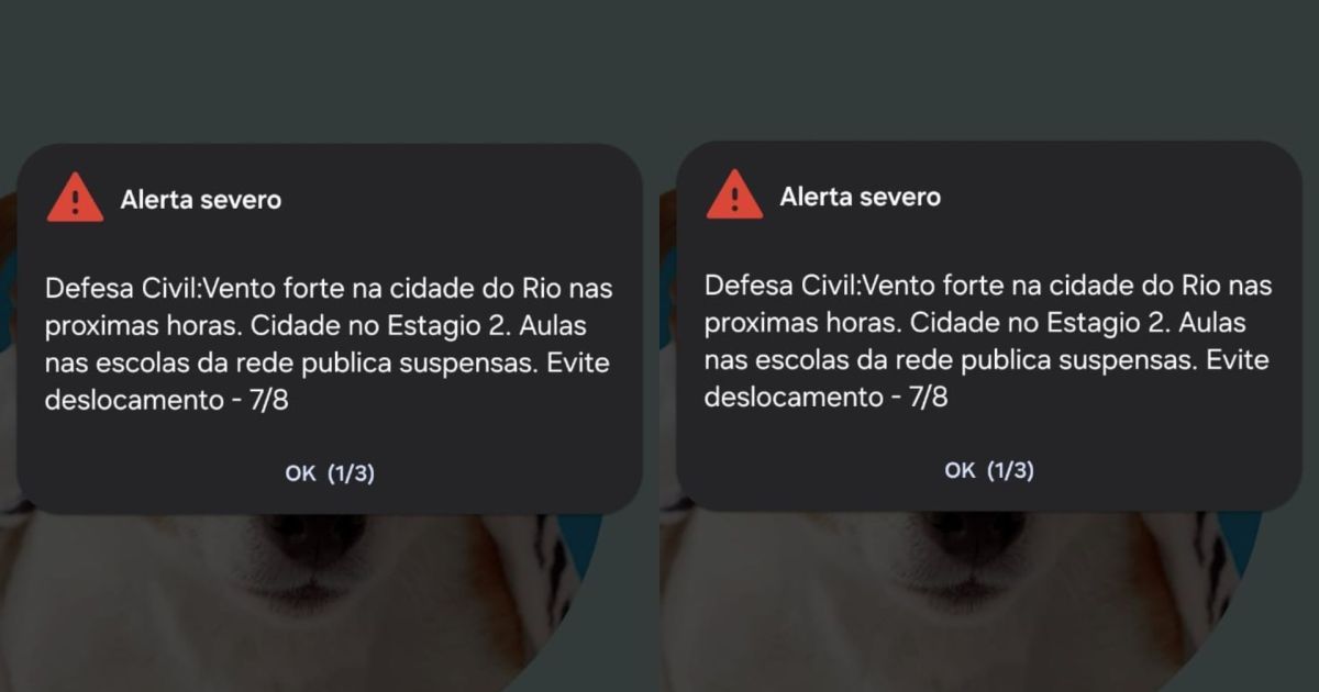 Defesa Civil emite novo alerta para ventos e chuva forte no Rio de Janeiro