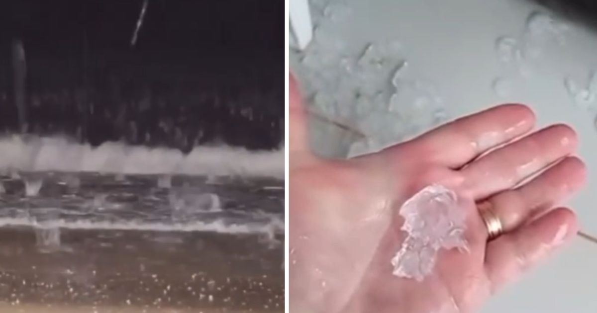 Queda de granizo durante temporal em Florianópolis