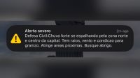 Defesa Civil emite alerta severo para chuva forte, raios e ventos em SP