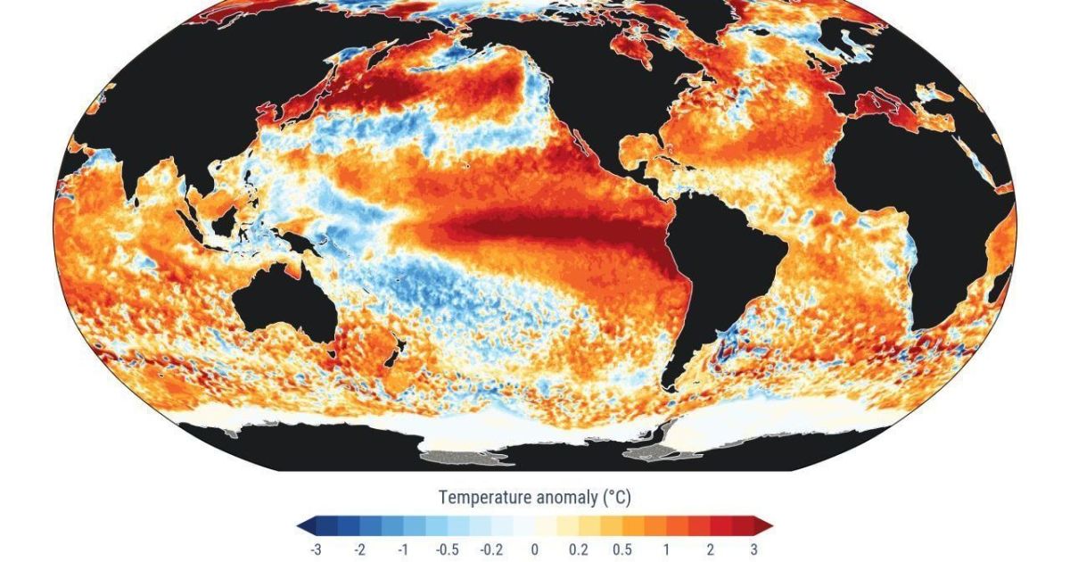 Imagem ilustrativa do céu com nuvens, representando fenômeno climático El Niño