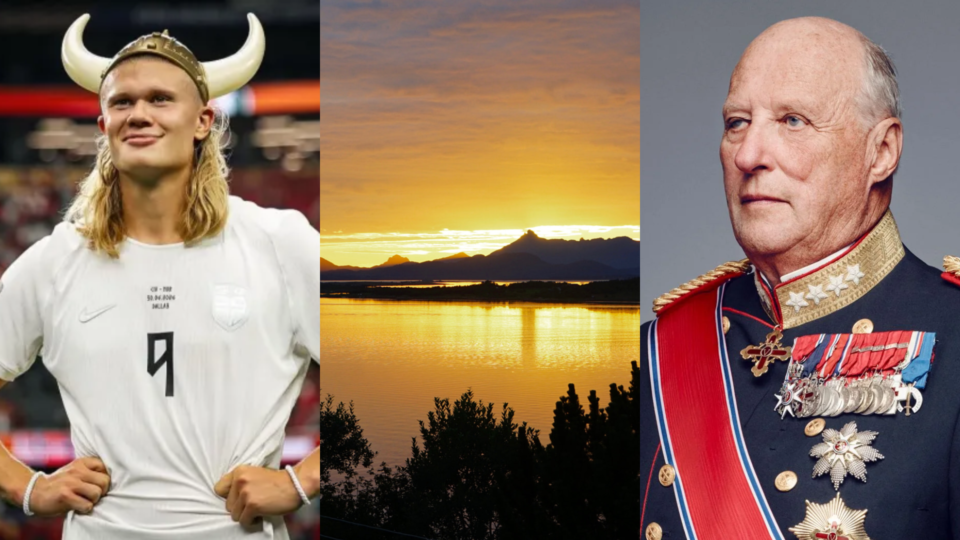 Erling Haaland, sol da meia noite e rei da Noruega, Harald V