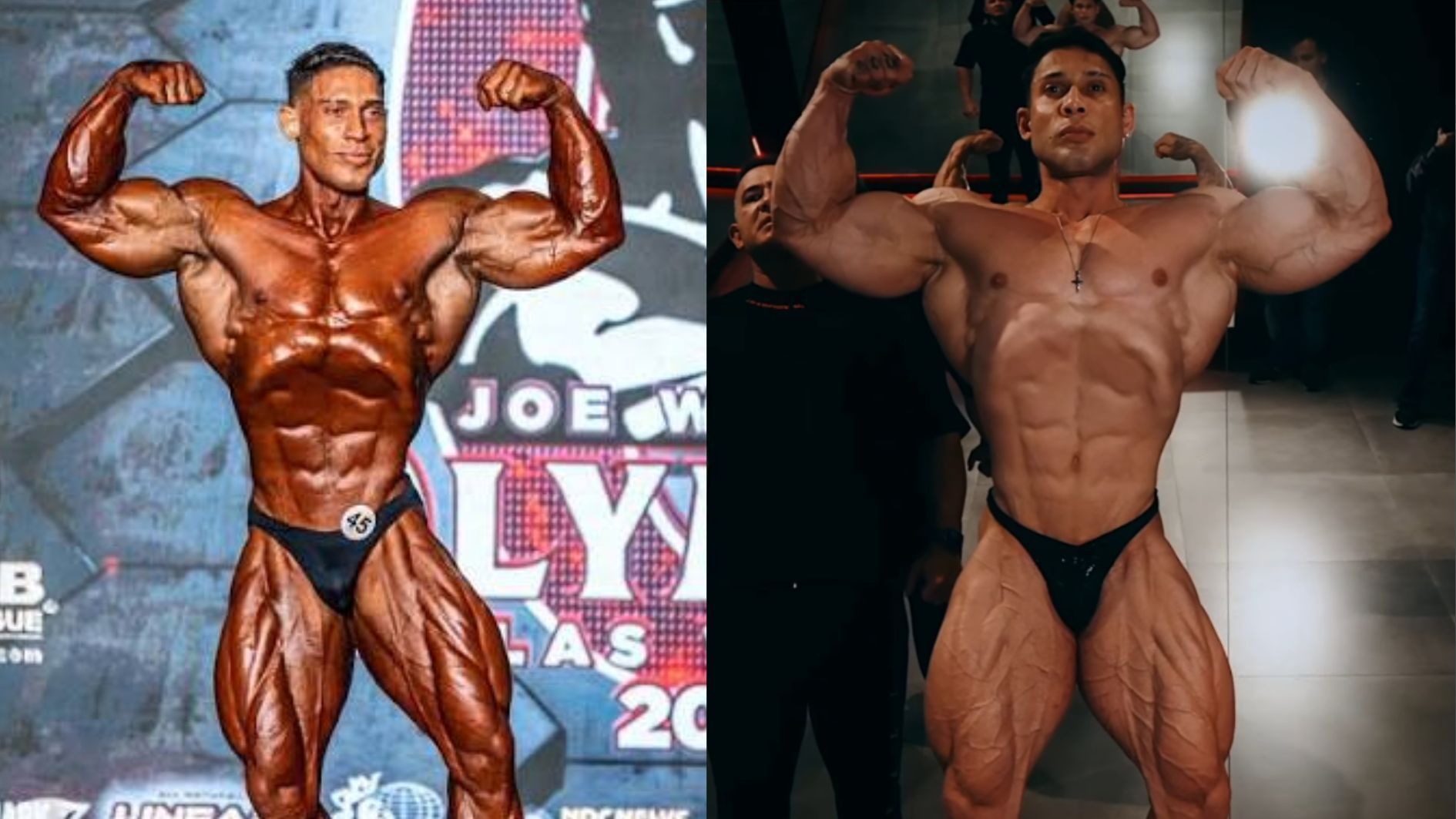 Imagem mostra Ramon no Olympia 2025 (esq.) e em ùltima atualização nesta terça (25) • Reprodução/@ramondinopro
