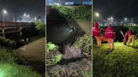 Mulher desaparece após carro cair em rio no Paraná; homem morreu