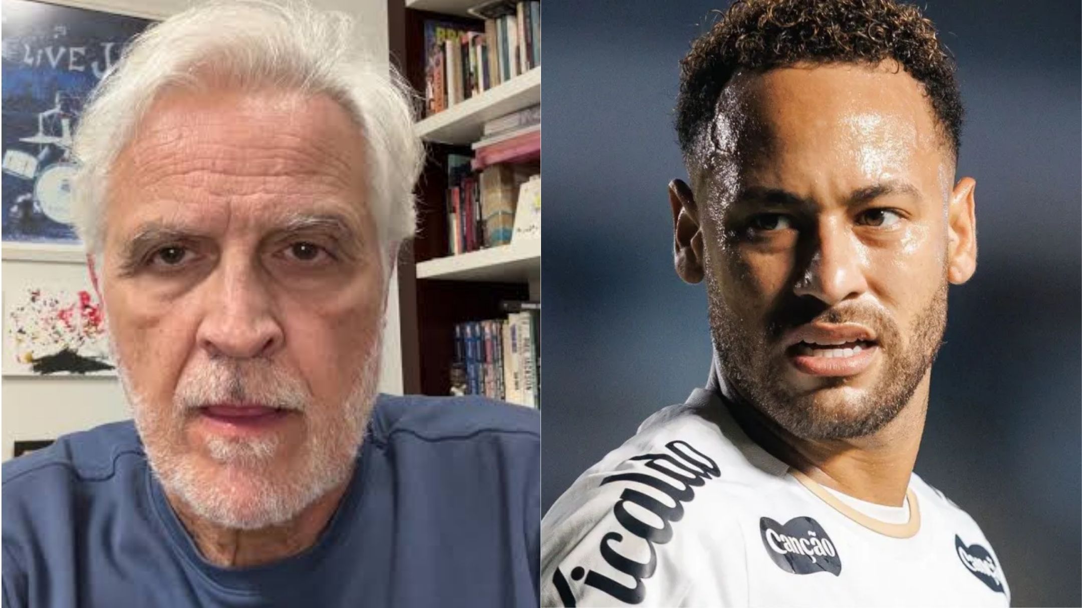 Imagem de destaque do post: Neymar provoca Sormani após desafio do jornalista e dispara: “Velho bundão”