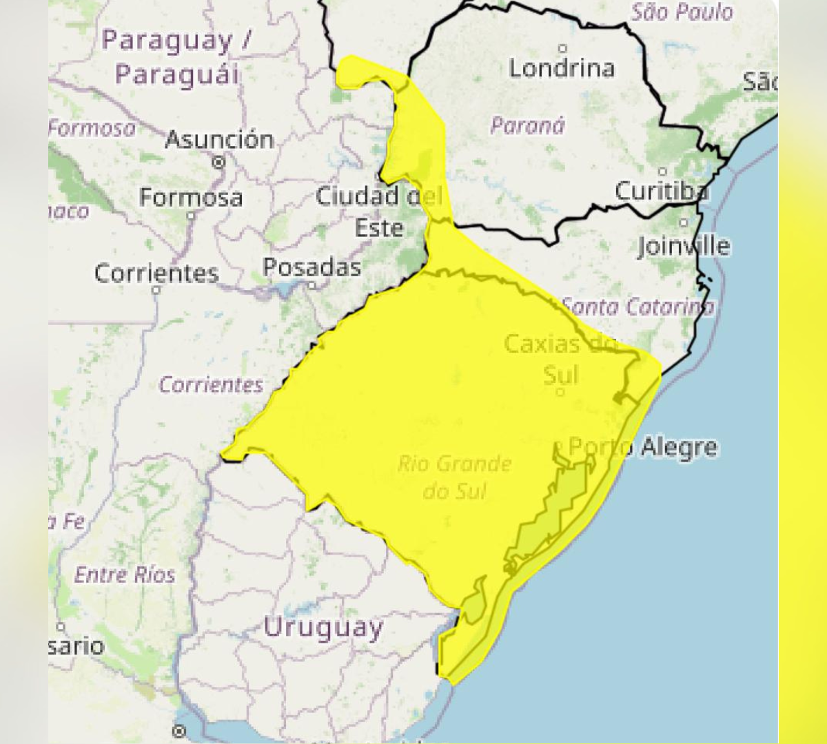 Tempestades e ventos fortes devem atingir Sul do Brasil nesta segunda (3)