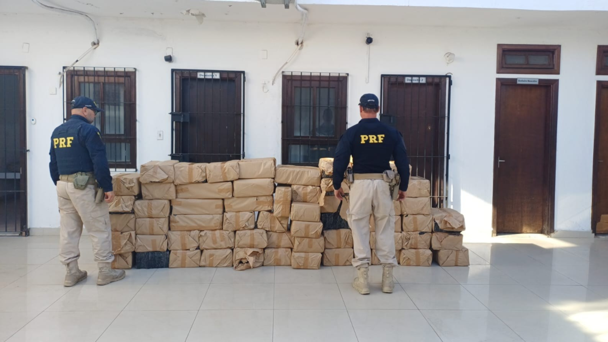 PRF apreende arsenal de armas em ônibus interestadual na BR-060