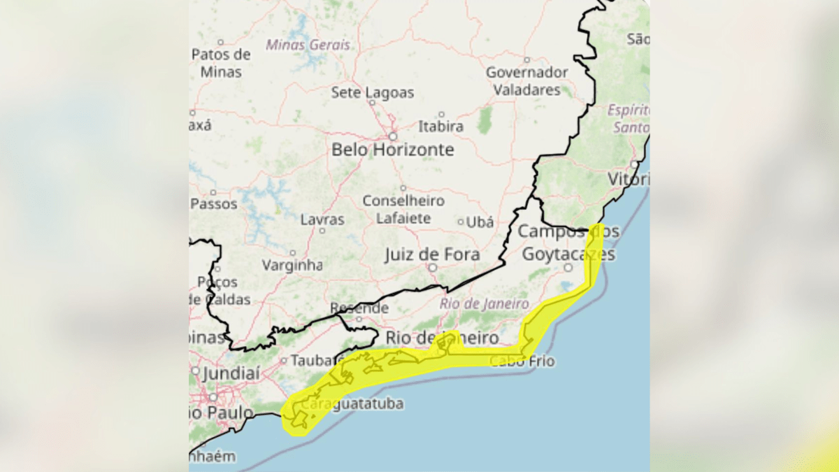 Inmet alerta para forte vendaval em São Paulo e no Rio nesta sexta-feira
