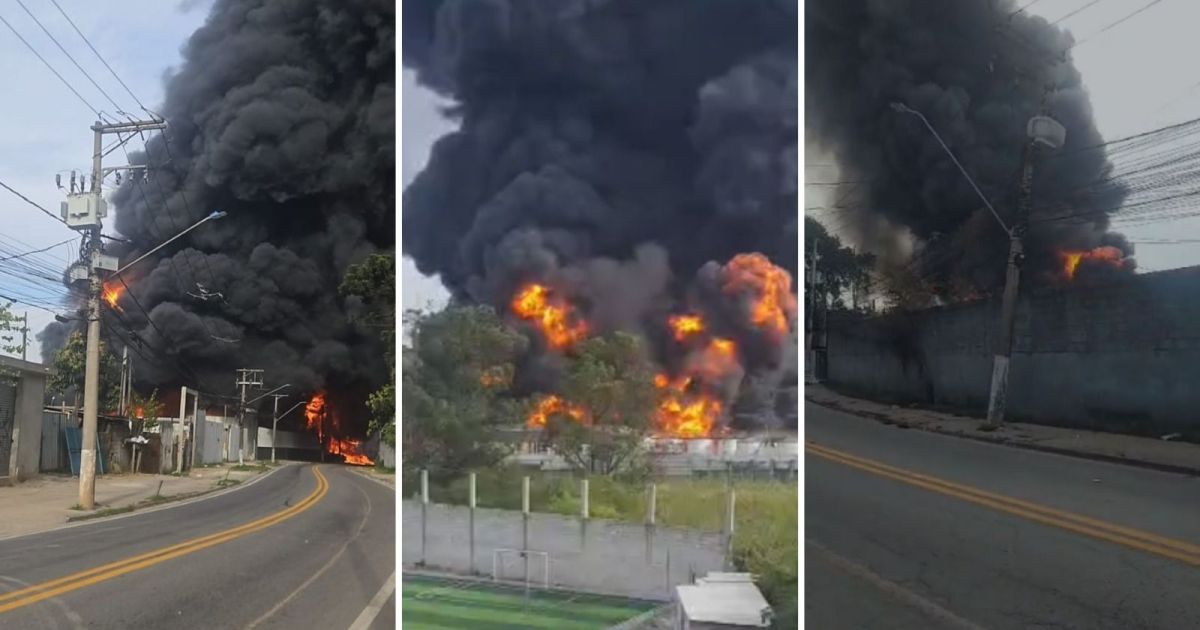 Incêndio de grandes proporções atinge indústria em SP