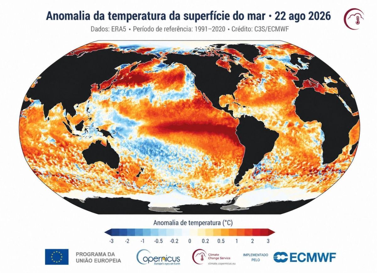 Calor armazenado nos oceanos bate recorde em 2025; relatório aponta aquecimento acelerado, alta do nível do mar e perda de gelo polar