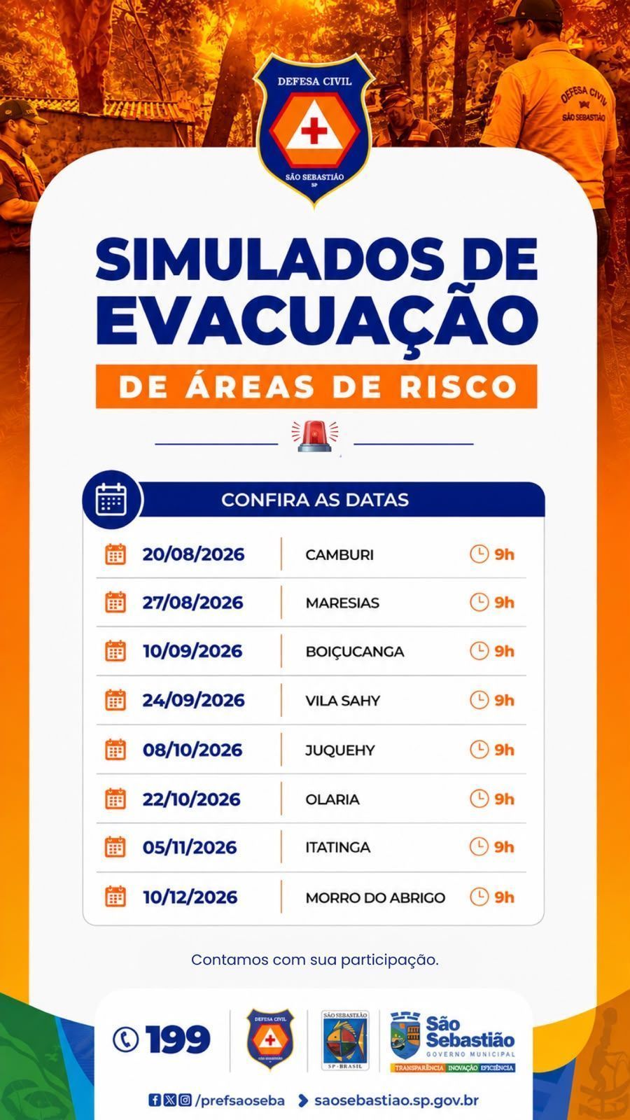 Além de Maresias, a Defesa Civil também atuará em outras seis regiões • Defesa Civil