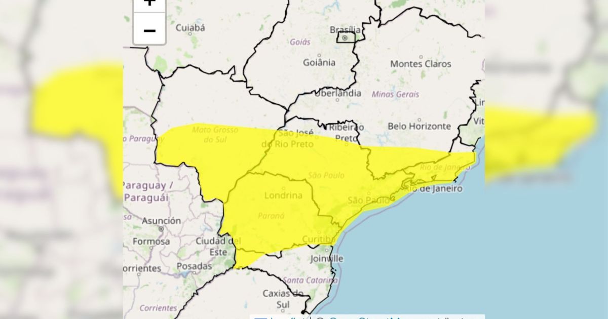 Veja quais estados brasileiros estão em alerta amarelo para tempestades