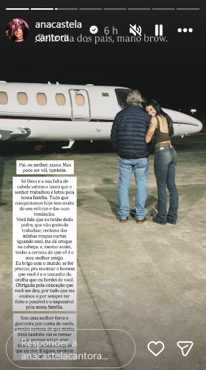 Ana Castela e o pai • Instagram/ Ana Castela