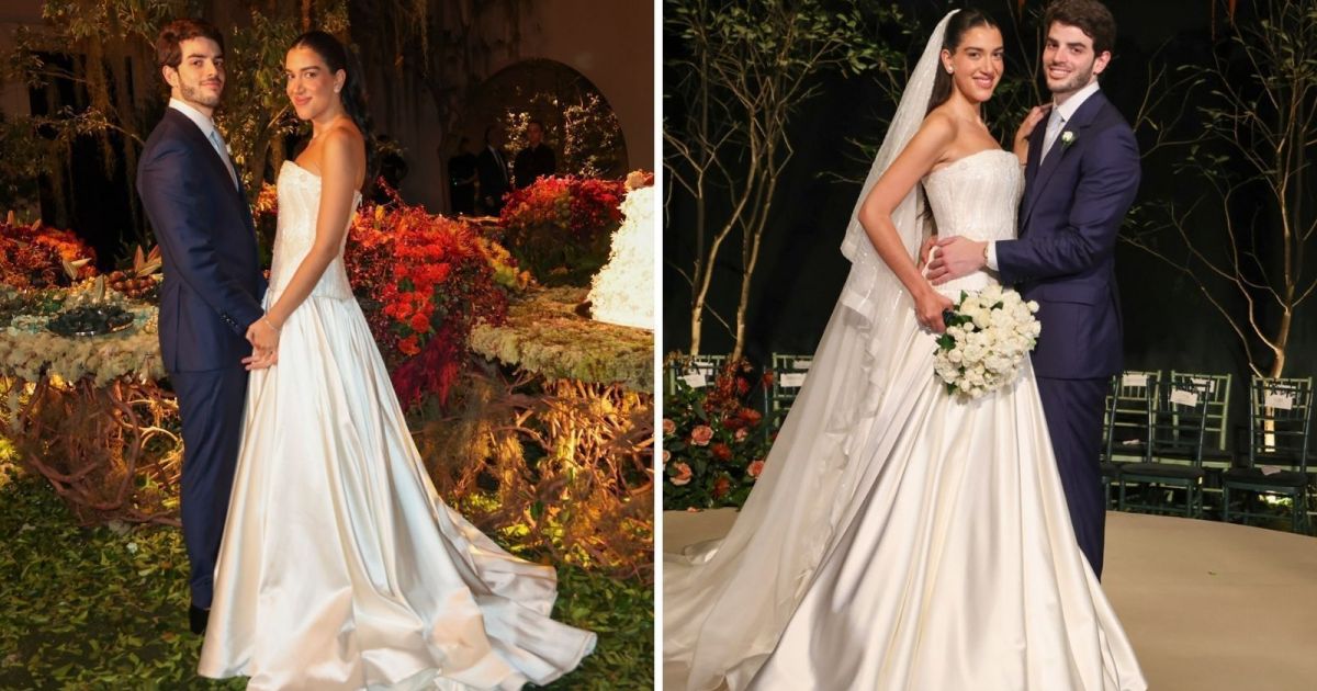 Ana Luiza Kadi wears hand-embroidered gown for wedding