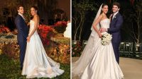 Bordado à mão e paetê: detalhes do vestido de casamento de Ana Luiza Kadi