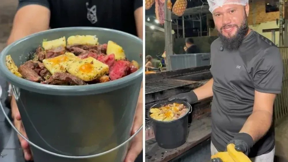 Refeição proteica com frango é feita de uma só vez na air fryer e promete economizar louça e tempo