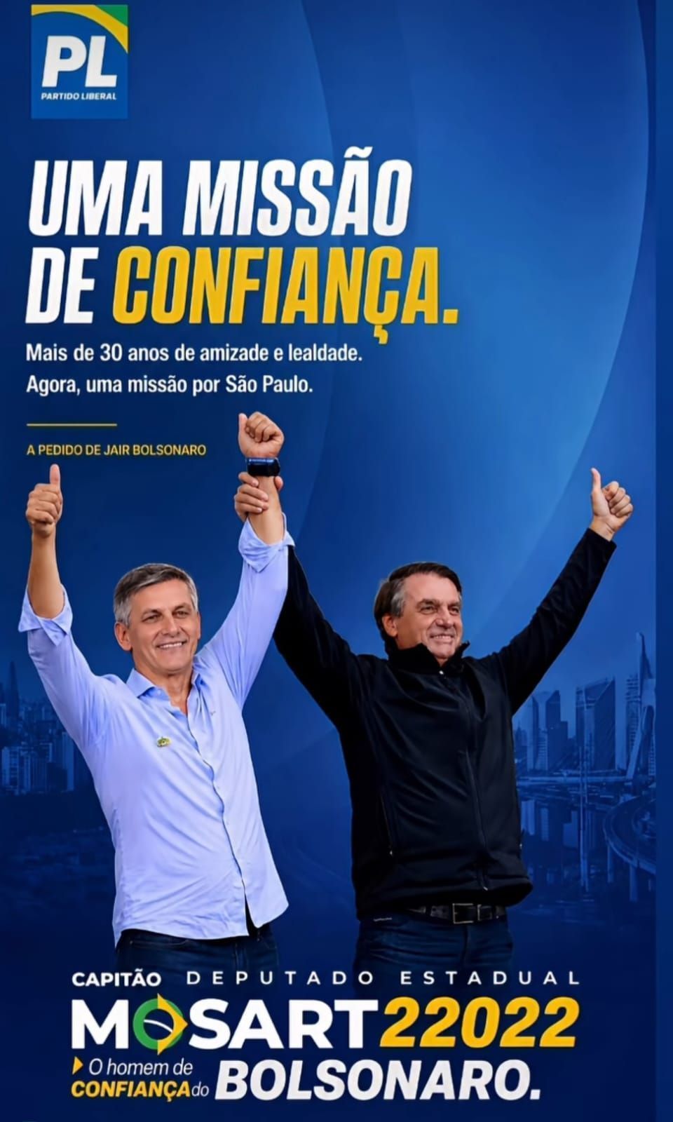 O capitão Mosart Aragão, amigo de longa data de Bolsonaro e ex-assessor do então presidente e do PL, optou por retirar “Bolsonaro” de seu nome de urna • Reprodução
