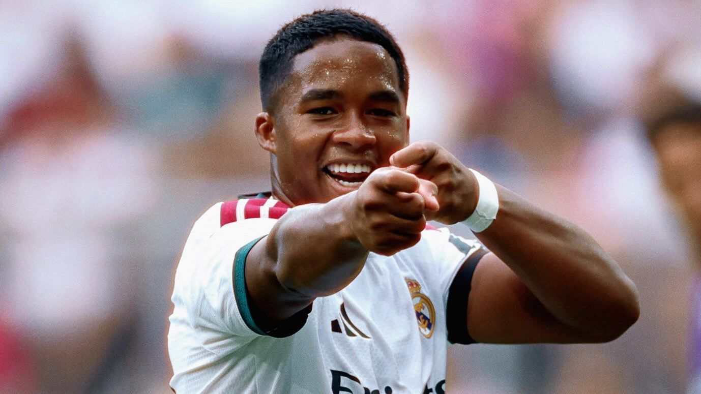 Endrick fez um dos gols do Real Madrid em empate contra a Fiorentina