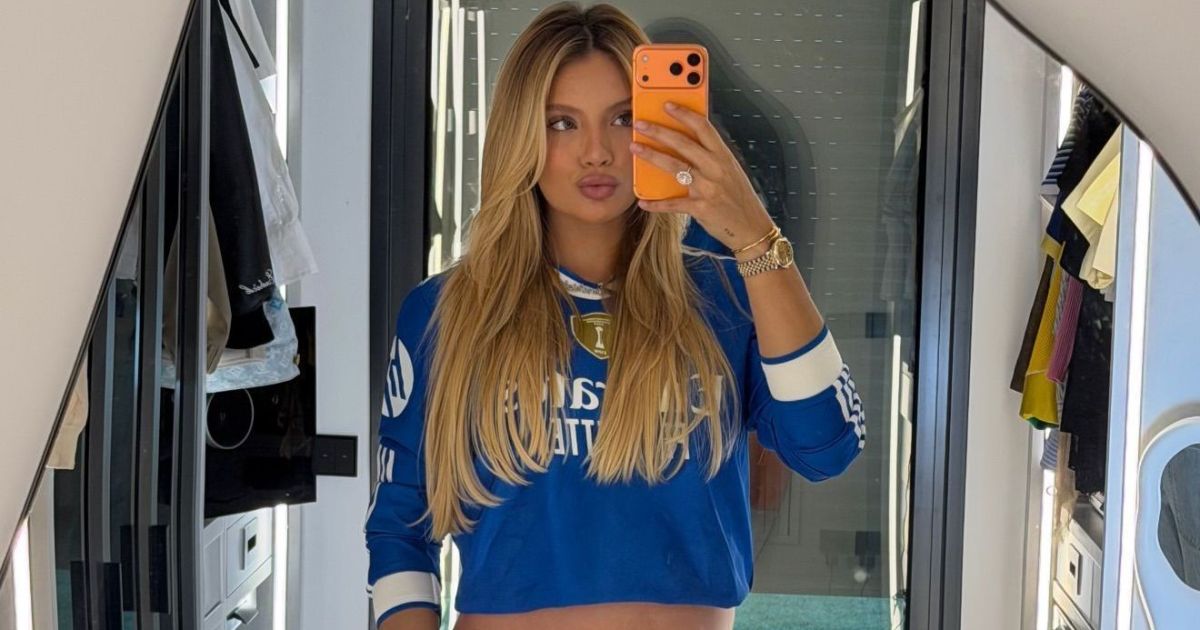 Gabriely Miranda mostra barrigão antes ir a jogo do Real Madrid