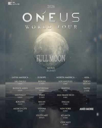 Imagem de anúncio da turnê da banda ONEUS. • Instagram