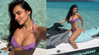 Isabella Arantes posa de biquíni em viagem com Gabriel Medina; veja