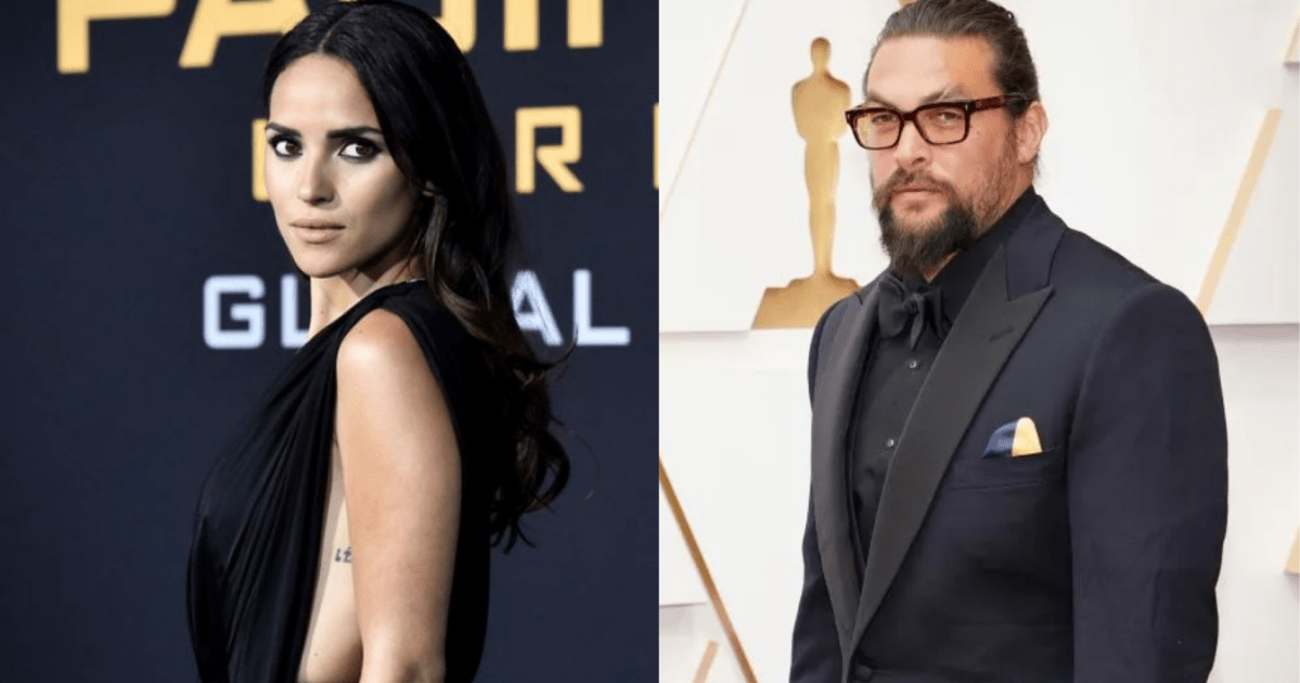 Jason Momoa e Adria Arjona durante divulgação do filme Copperhead