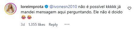 Lore Improta brinca sobre roupa de Leo Santana • Reprodução/Instagram