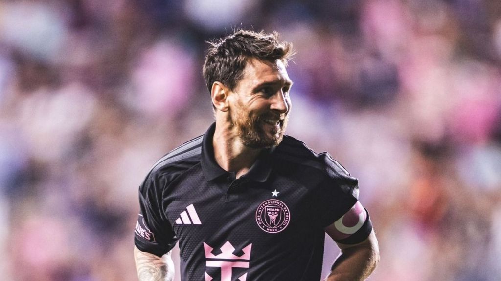 Messi marcou gol e deu tapa na cara de adversário em confronto contra o Philadelphia Union • Divulgação/Inter Miami