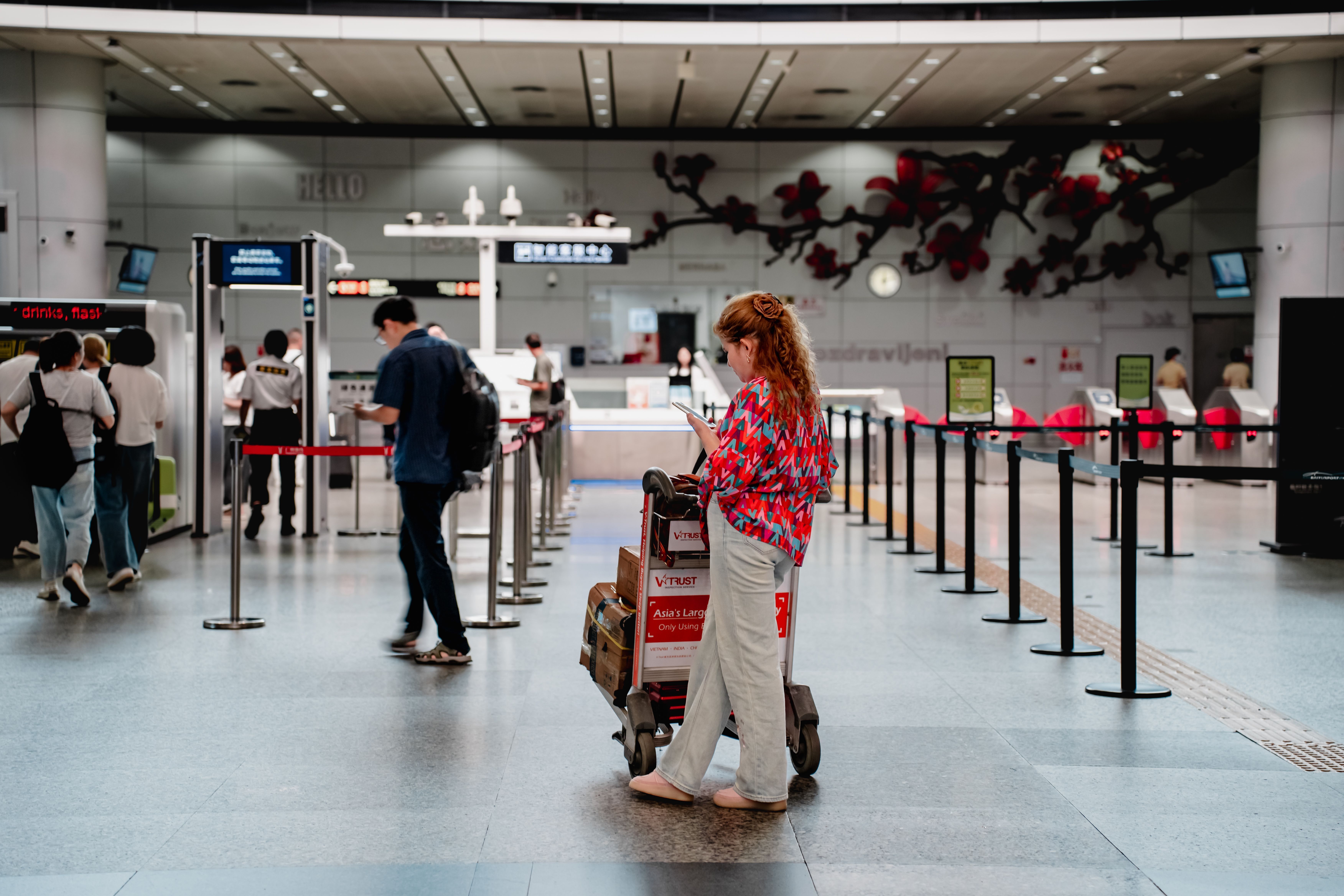 Passageiros em aeroporto
