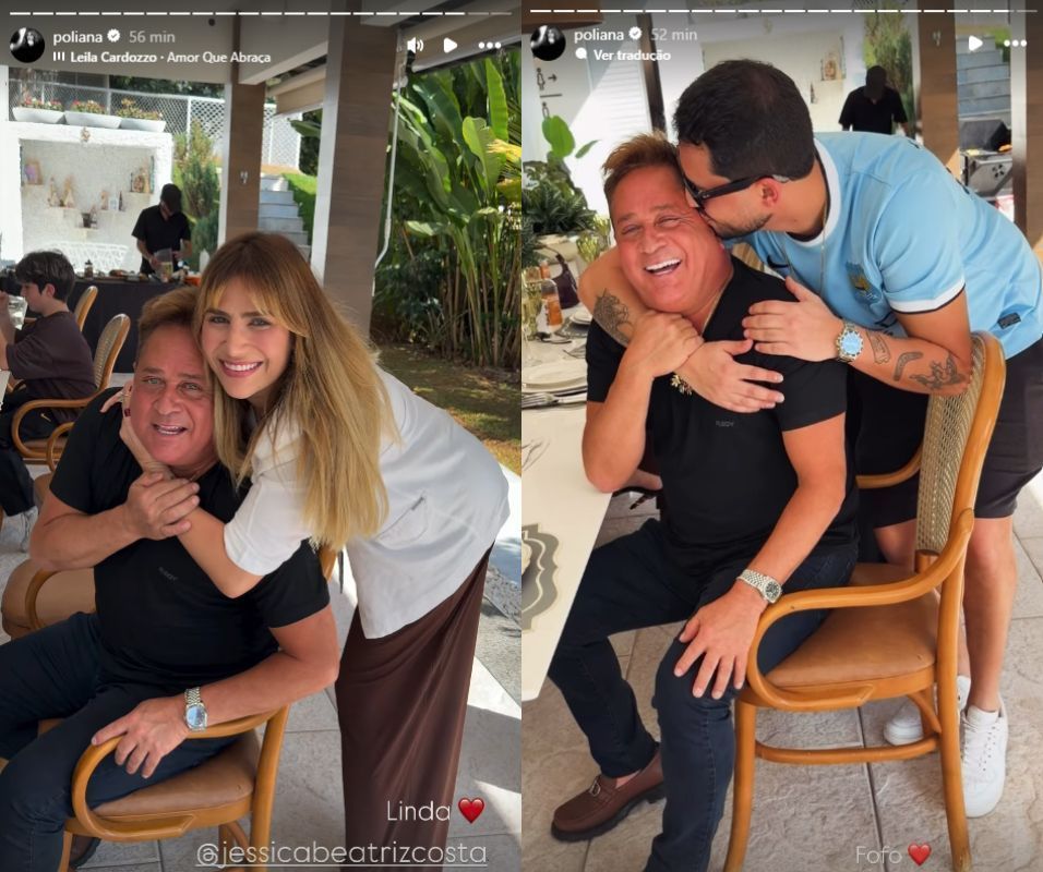 Poliana Rocha mostra Leonardo celebrando Dia dos Pais com os filhos • Instagram/Poliana Rocha