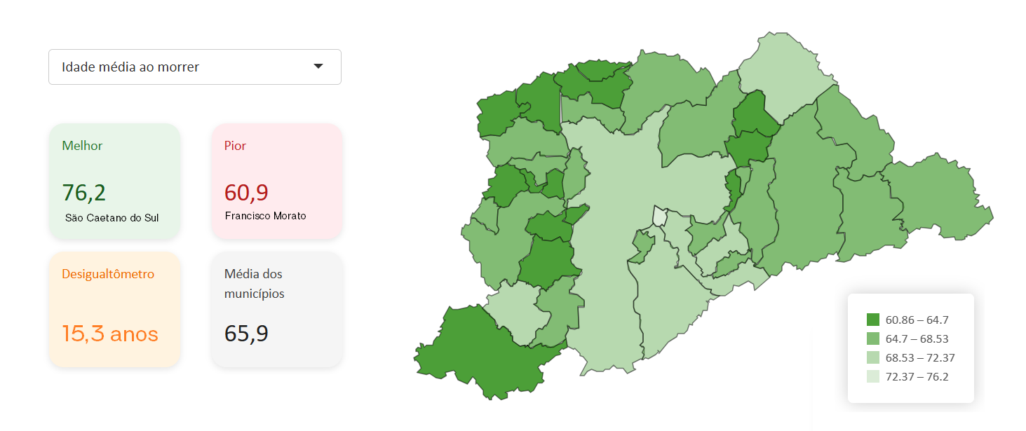 Imagem do Mapa da Desigualdade da RMSP • Créditos: RMSP