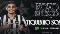 Botafogo anuncia retorno de Tiquinho Soares ao clube; veja detalhes