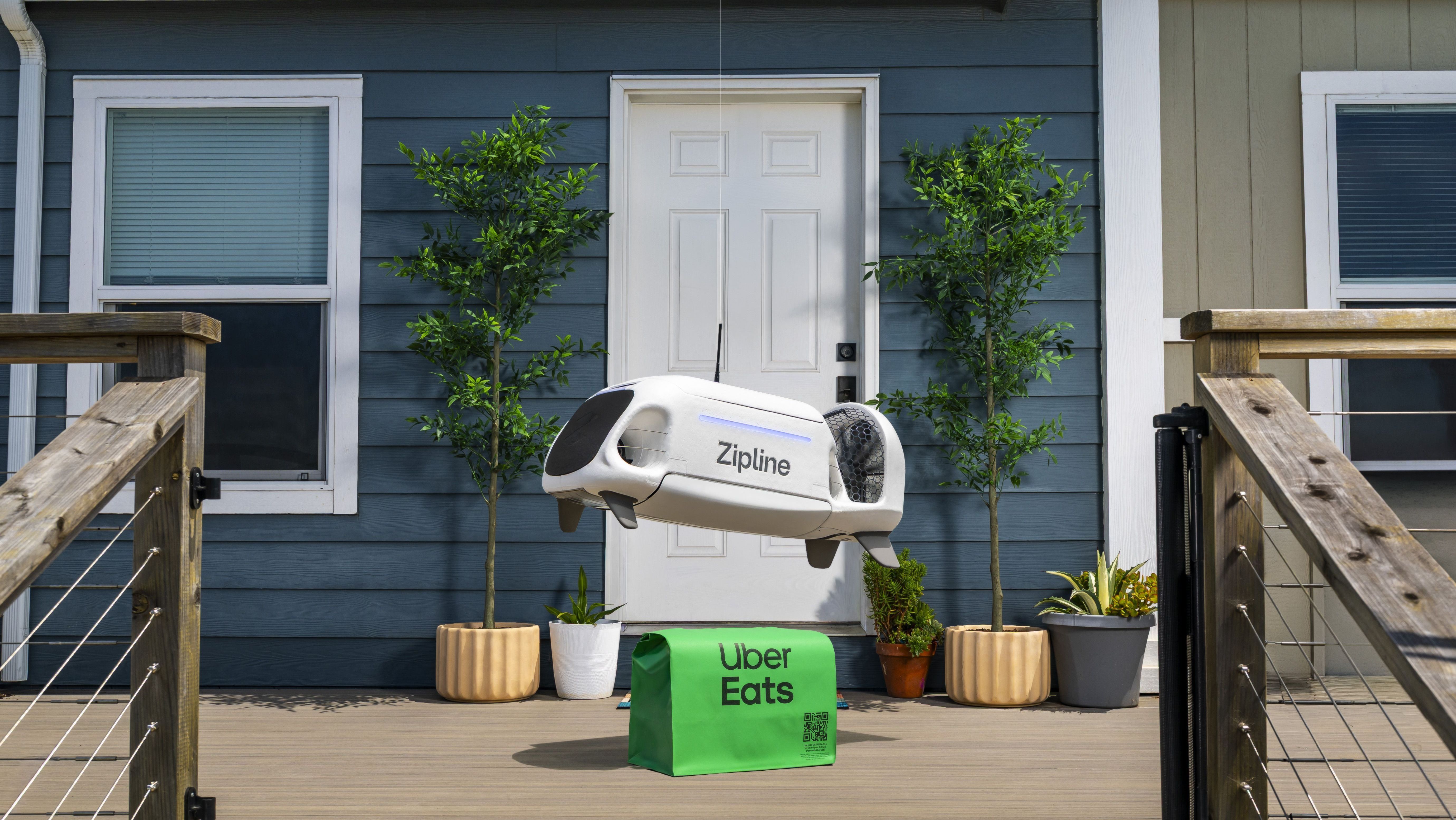 Uber e Zipline firmaram parceria para levar a entrega por drones a milhões de americanos no Uber Eats