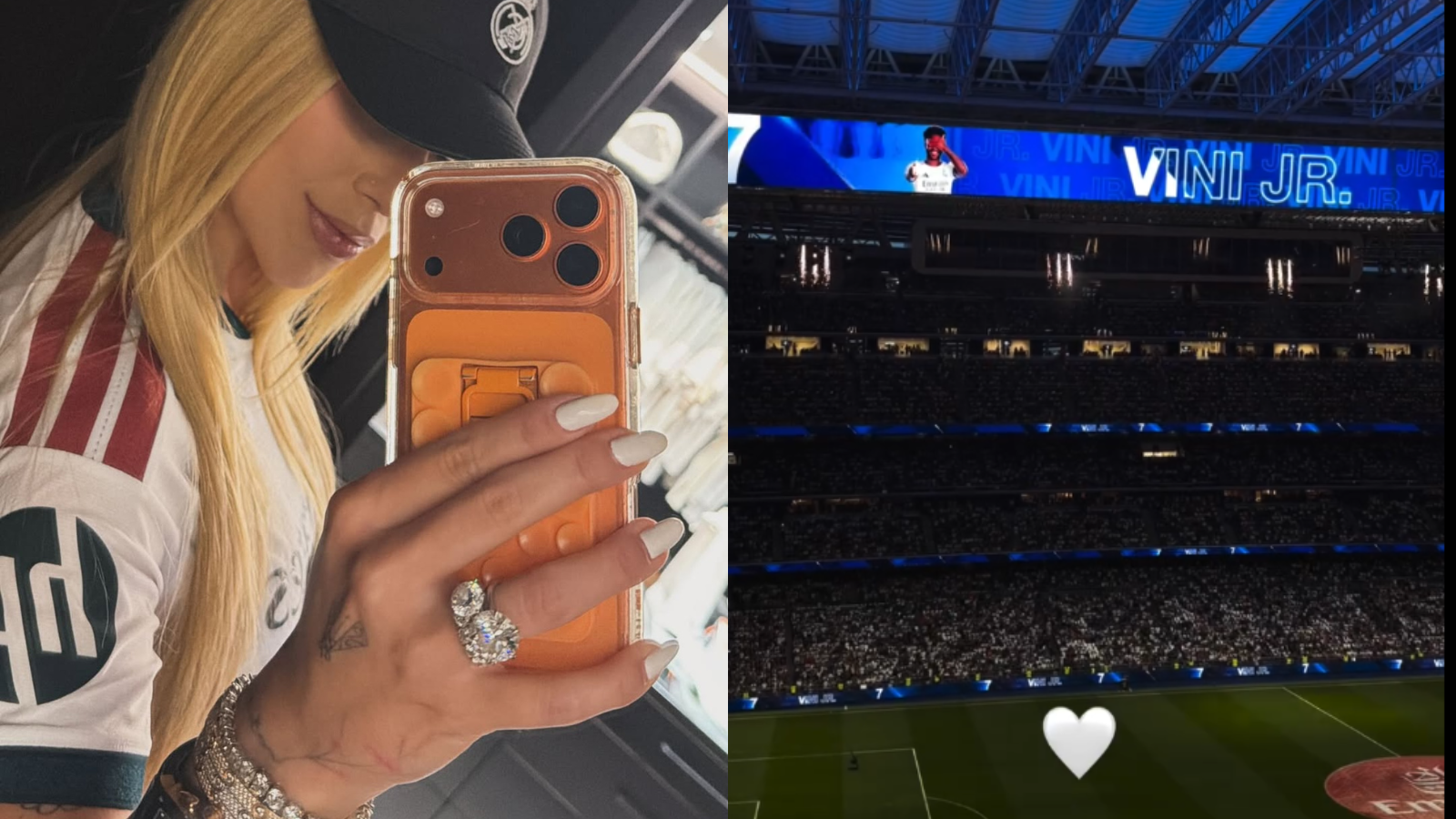 Virginia marca presença em jogo do Real Madrid após ser alvo de críticas nas redes • Instagram/Virginia