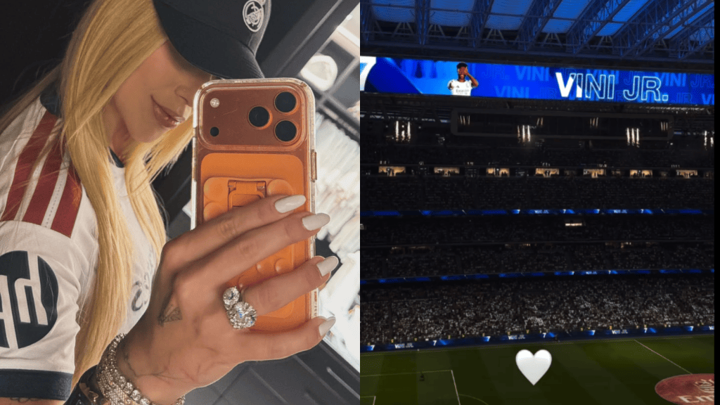 Virginia marca presença em jogo do Real Madrid após ser alvo de críticas nas redes • Instagram/Virginia