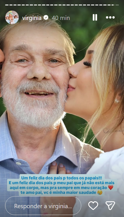 Virginia celebra pai em Dia dos Pais • Instagram/ Virginia Fonseca