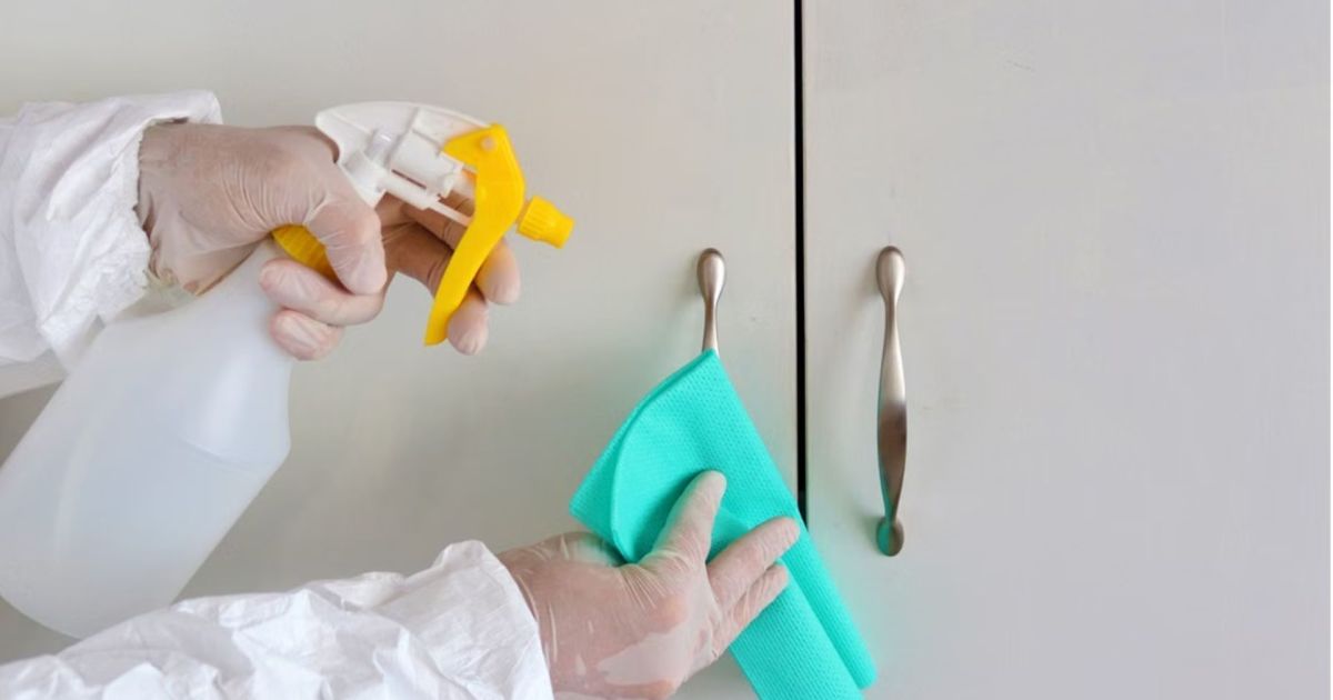 Armários de cozinha com camada pegajosa invisível
