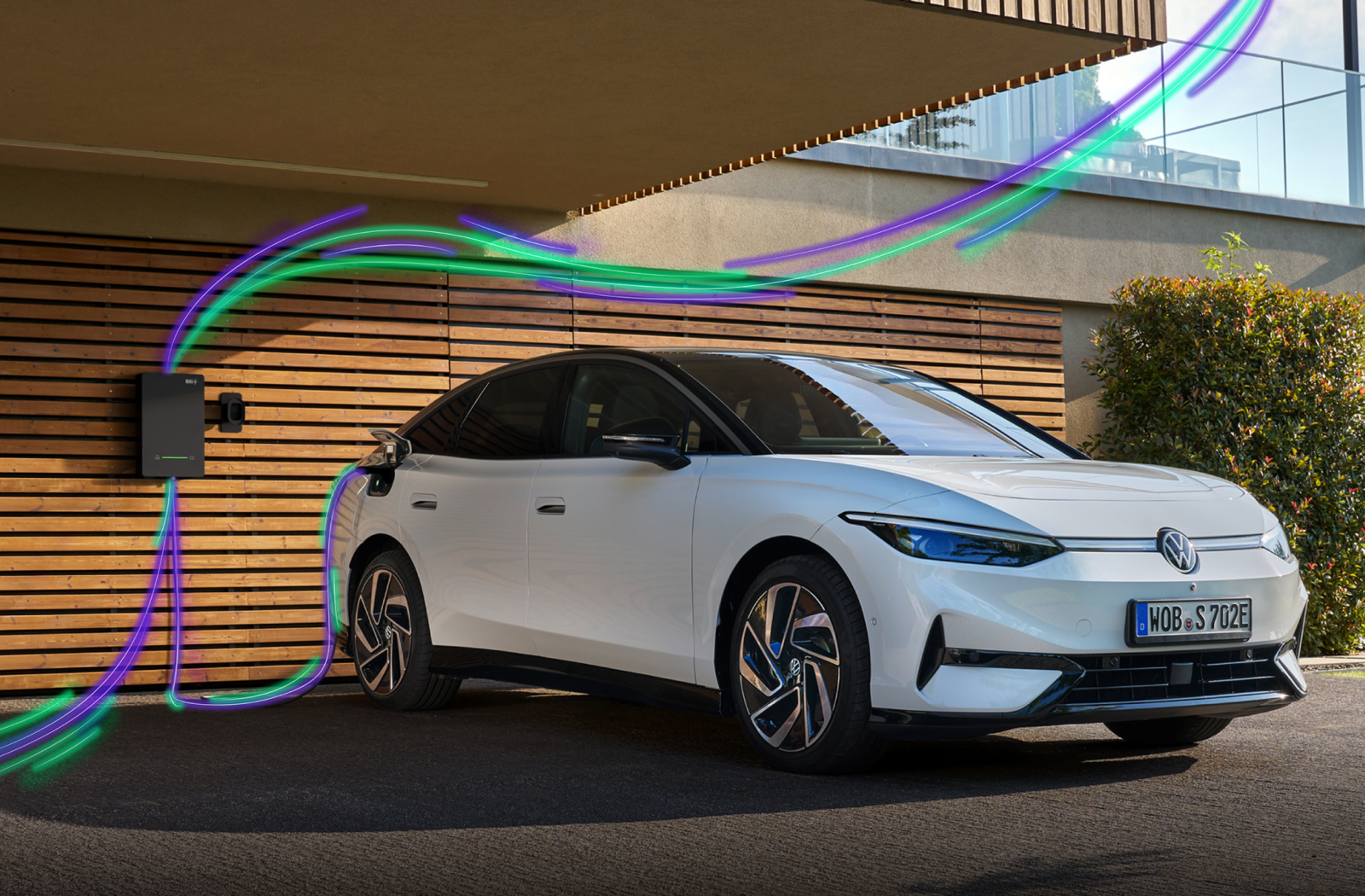 Tecnologia V2G (Vehicle-to-Grid) permite fluxo contrário da energia, de volta à rede urbana • Divulgação VW Group