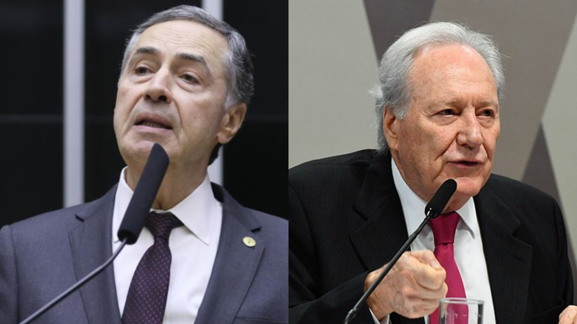 montagem ex ministros do STF Barroso e Lewandowski