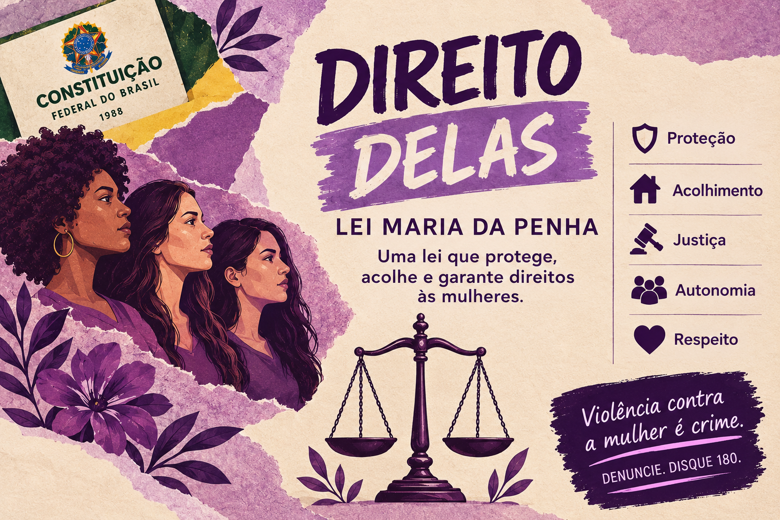 Direito das mulheres / Leis Mulheres / Maria da Penha / Violência contra a mulher