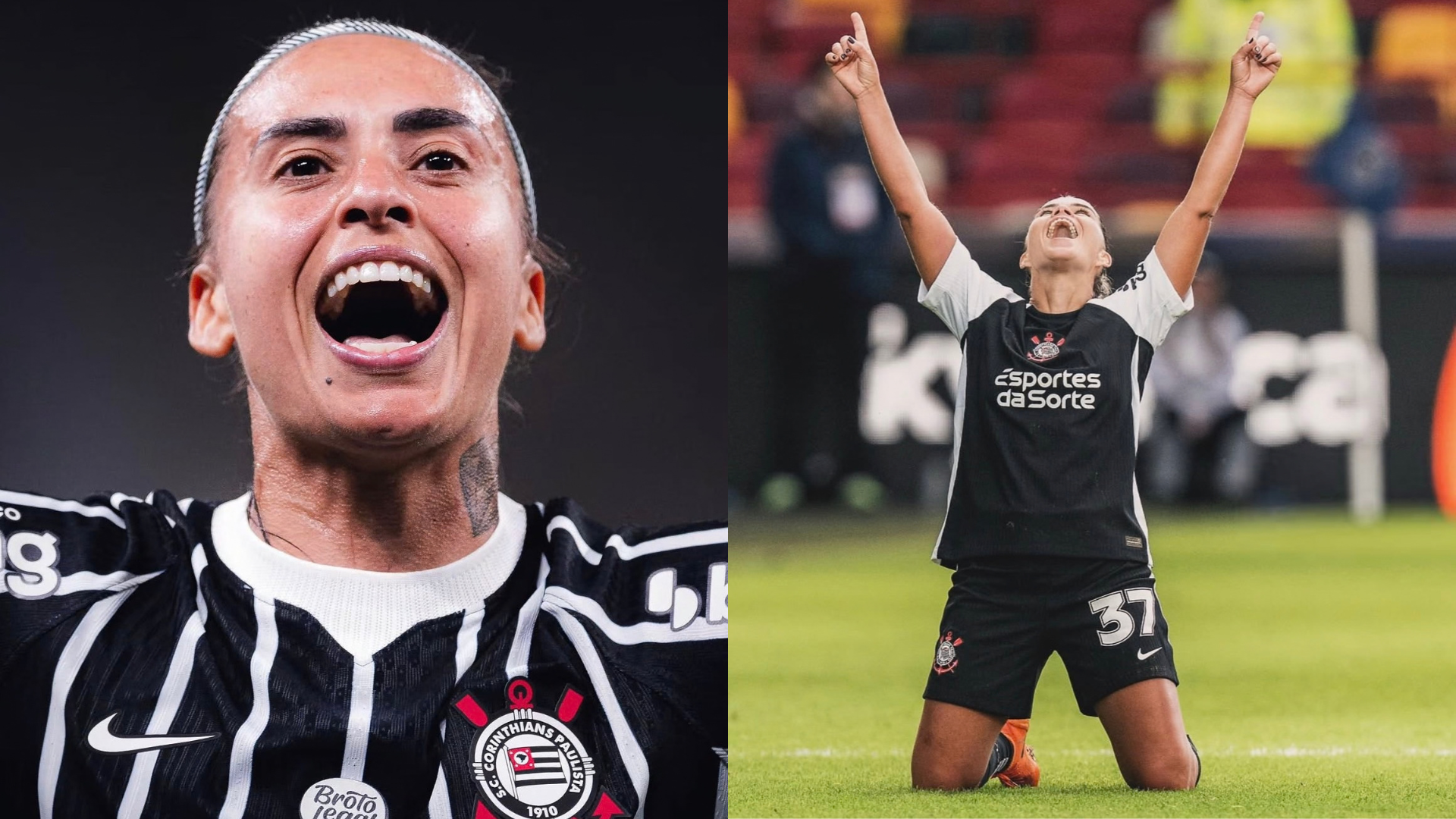 Andressa Alves e Tamires, jogadoras do Corinthians