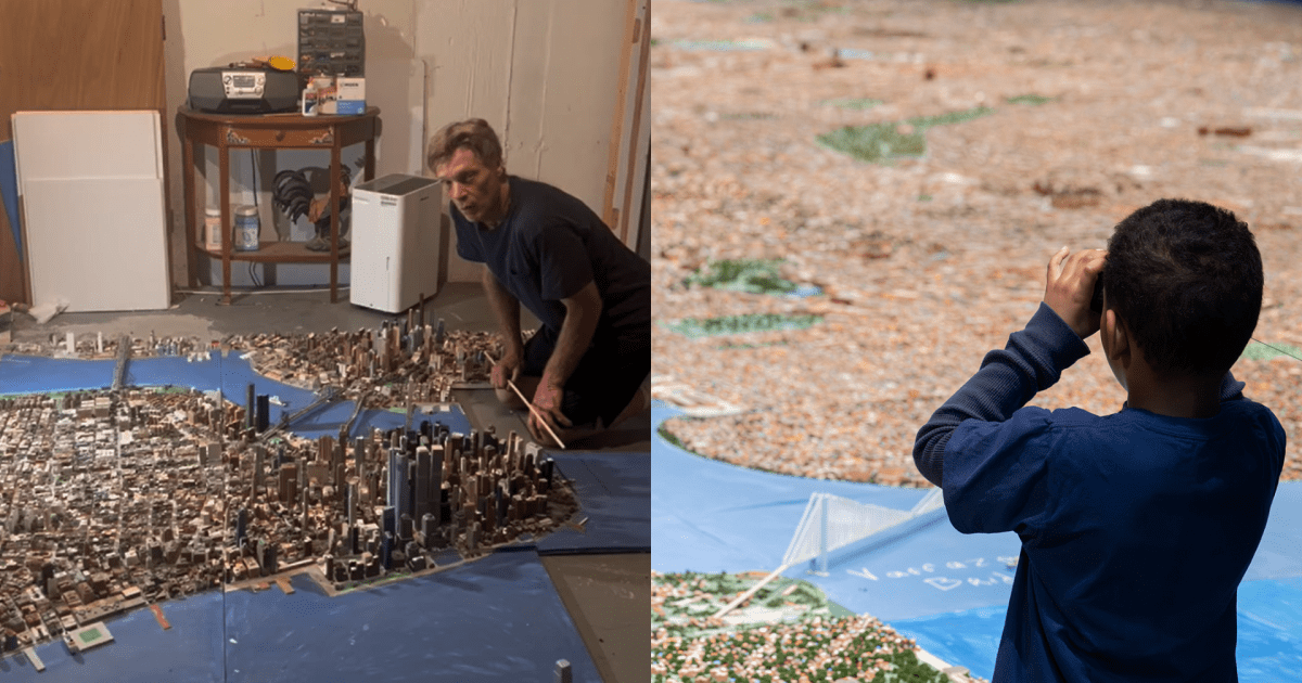 Caminhoneiro passou duas décadas construindo Nova York em miniatura com isopor e pau-de-balsa; agora, ele tem exposição própria